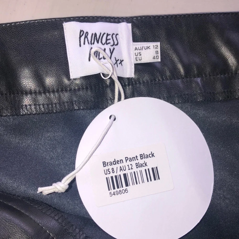 NWT Princess Polly Braden‎ Pant Faux Leather - Picture 8 of 10